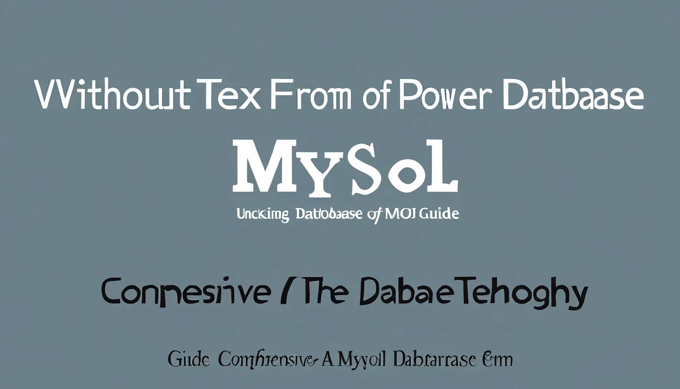 Unlocking the Power of MySQL A Comprehensive Guide to Database Technology